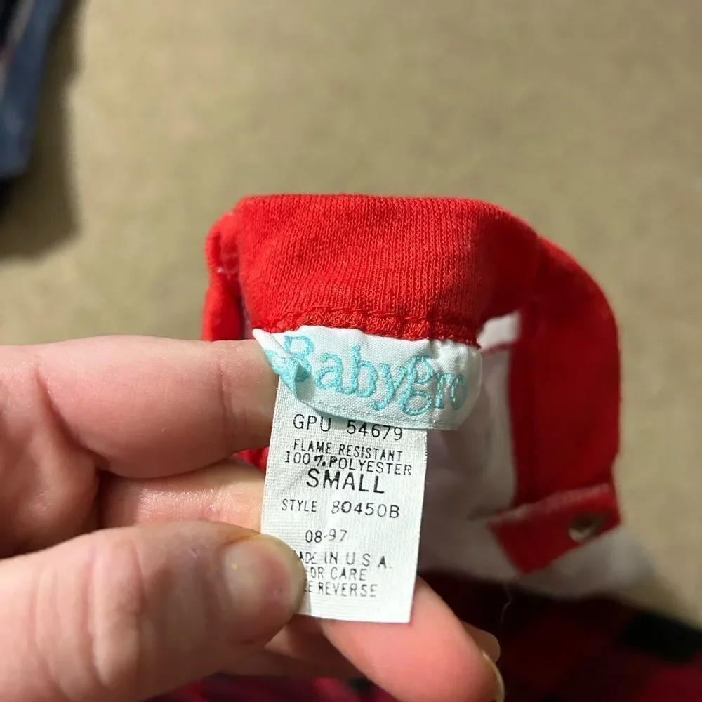 Vintage 80s Baby’s First Christmas Embroidered Footie Onesie